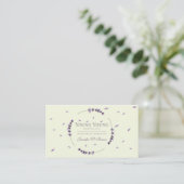 Purple Lavender Circle Framed Essential Oils 名刺 (スタンド正面)