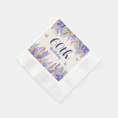 Purple Lavender Floral Garden Party 60th Birthday 縁ありカクテルナプキン (角)