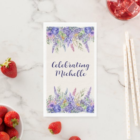 Purple Lavender Floral Garden Party Name (インサイチュ)