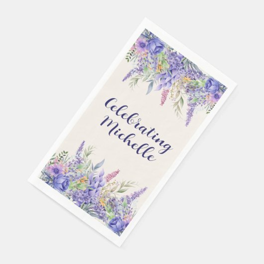 Purple Lavender Floral Garden Party Name (コーナー)