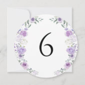 Purple Lavender Floral Round Table Number 招待状 (裏面)