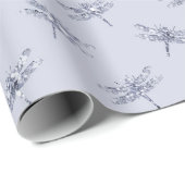 Purple Lavender Glitter Dragonflies ラッピングペーパー (ロールコーナー)