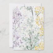 Purple Lavender Green Yellow Bridal Shower 招待状 (裏面)