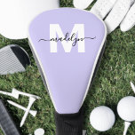 Purple Lavender Initial Name Monogram ゴルフヘッドカバー<br><div class="desc">Custom Create Your Own Personalized Initial Name Monogram Golf Head Cover. This chic, stylish golf head cover brings elegance to the green with a soft light purple background in a lavender or lilac hue. The design features a bold white initial paired with your name in flowing black script for a...</div>