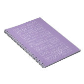 Purple Lavender Inspirational Quotes Love Dream ノートブック (右側)