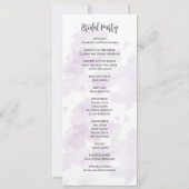 Purple Lavender Peonies Floral Wedding Program 招待状 (裏面)
