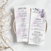 Purple Lavender Peonies Floral Wedding Program 招待状