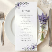 Purple Lavender Rustic Wedding Flat Menu メニュー