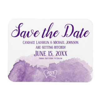 Purple Lavender Save the Date 結婚's マグネット