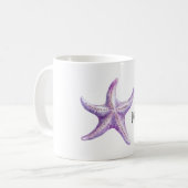 Purple Lavender Starfish コーヒーマグカップ (正面左)