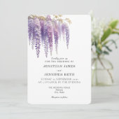 Purple Lavender Wisteria Floral Wedding Invitation 招待状 (スタンド正面)