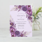 Purple Lavish Bohemian Wedding 招待状 (スタンド正面)
