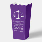 Purple Law School Custom Graduation Party Popcorn フェイバーボックス (正面)