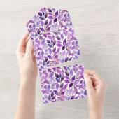 Purple Leaves オールインワン招待状 (貼ってはがせる)