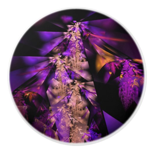 Purple leaves セラミックノブ (正面)