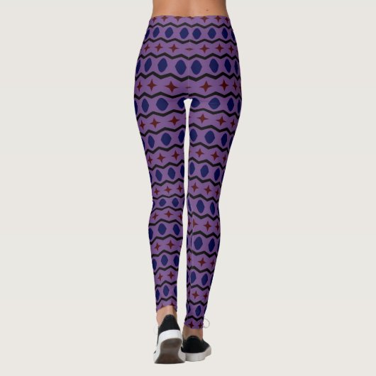 Purple leggings with horizontal stripes レギンス (裏面)