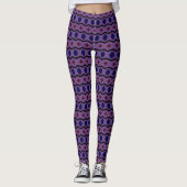 Purple leggings with horizontal stripes レギンス (正面)