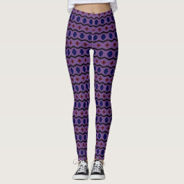 Purple leggings with horizontal stripes レギンス