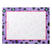 Purple Leopardメモパーソナライズされた帳 ノートパッド (正面)