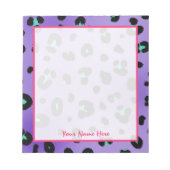 Purple Leopard印刷メモパーソナライズされた帳 ノートパッド (正面)