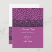 Purple Leopard Pattern日付の保存 セーブザデート (正面/裏面)