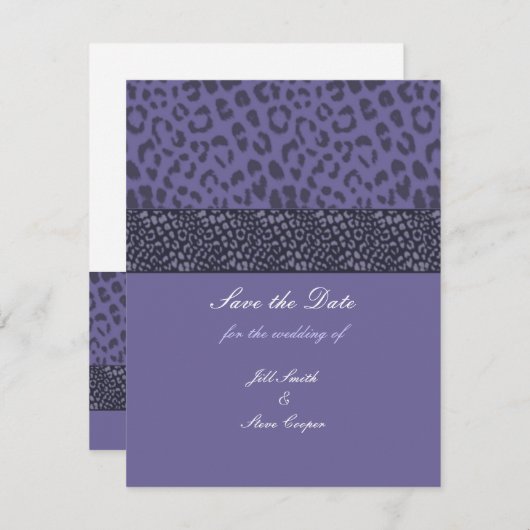 Purple Leopard Pattern日付の保存 セーブザデート (正面/裏面)