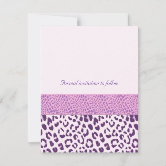 Purple Leopard Pattern日付の保存 セーブザデート (裏面)