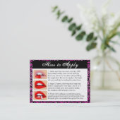 Purple Leopard Print - Lip Color Apply & Tips Card 名刺 (スタンド正面)