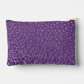 Purple Leopard Print Pattern with Gold Hearts アクセサリーポーチ (裏面)