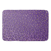 Purple Leopard Print Pattern with Gold Hearts バスマット (正面)