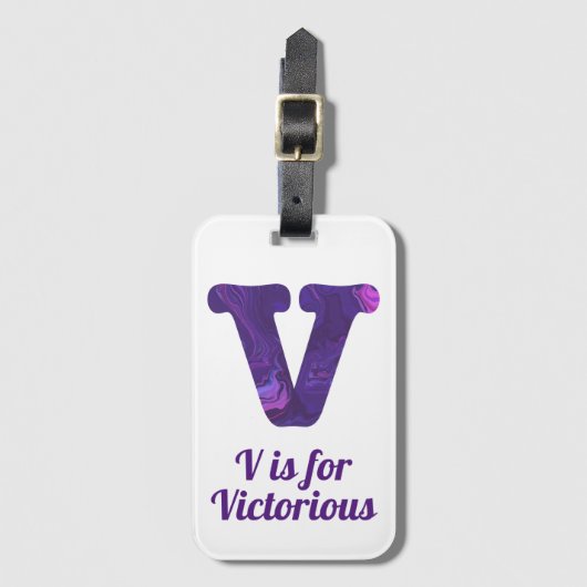 Purple Letter VはVictorious用 ラゲッジタグ (正面縦)
