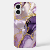 Purple Levander Marble Phone Case Gold Luxury Case-Mate iPhoneケース (裏面)