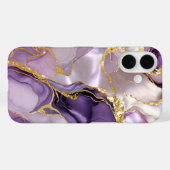 Purple Levander Marble Phone Case Gold Luxury Case-Mate iPhoneケース (裏面 (横))