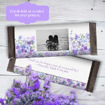 Purple, Light Blue Wedding Candy Bar Wrapper チラシ<br><div class="desc">Purple and light blue wedding multi-purpose label is versatile for chocolate candy bars, pastries, and lots of other party favors. Special desserts or take home gifts are beautiful with bride and groom's photo and special wording. DIY light beige budget paper is a great alternative for branded couple's chocolate bars and...</div>