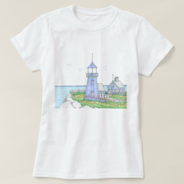 Purple Light House、Women's T-shirt、ビーチライフ Tシャツ