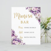 Purple Light Pink Rose Floral Flowers Mimosa Bar (スタンド正面)