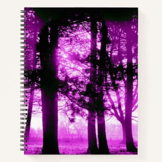 Purple Light with Silhouette Trees  ノートブック