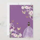 Purple Lilac Blush Floral Quinceanera 15 Sweet 16 招待状 (裏面)