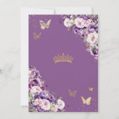 Purple Lilac Blush Floral Quinceanera 15 Sweet 16  招待状 (裏面)