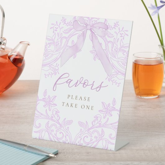 purple lilac design favors sign 台座サイン (インサイチュ)