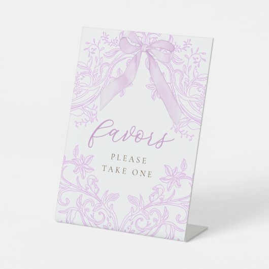 purple lilac design favors sign 台座サイン (正面)