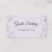 Purple Lilac Floral Esthetician QR Code 名刺 (正面)