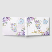 Purple Lilac Floral High Tea Party Bridal Shower  ゲストブック (全面)