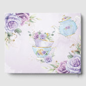 Purple Lilac Floral High Tea Party Bridal Shower  ゲストブック (裏面)