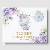Purple Lilac Floral High Tea Party Bridal Shower  ゲストブック (正面)