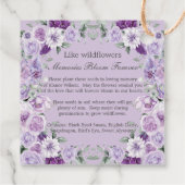 Purple Lilac Floral Memorial Funeral Seed Packet フェイバータグ (裏面)