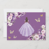 Purple Lilac Floral Quinceanera Save The Date セーブザデート (裏面)