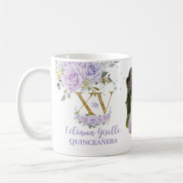 Purple Lilac Floral XV キンセイェーラ Quince 15 写真 コーヒーマグカップ