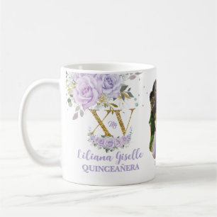 Purple Lilac Floral XV キンセイェーラ Quince 15 写真 コーヒーマグカップ