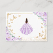 Purple Lilac Gold Quinceanera Reception Details エンクロージャーカード (裏面)